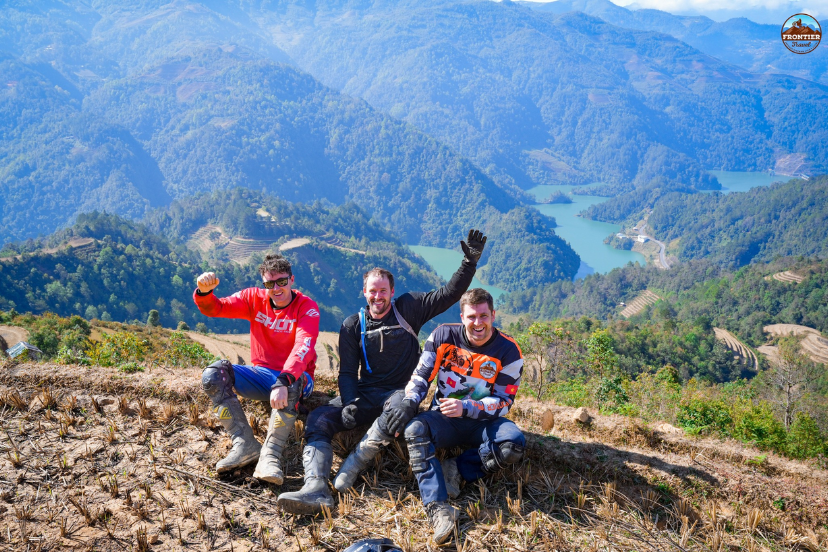 Rider on a big bike touring Northern Vietnam’s mountainous region, showcasing the raw beauty